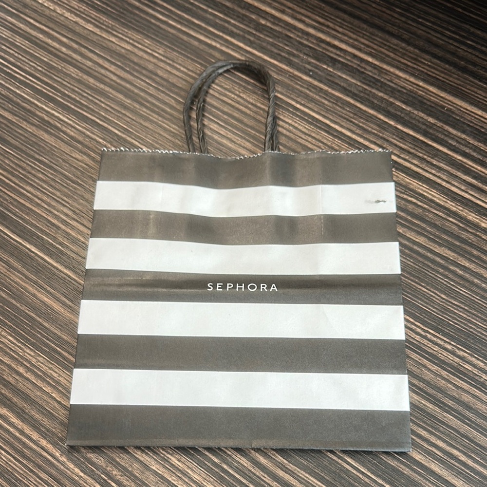 Sephora Black and White Striped Bag